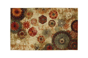 Contemporary Floral Patterned Area Rug In Nylon and Latex, Small, Multicolor