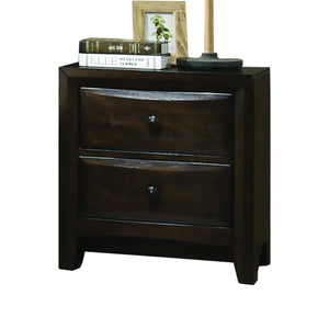 17" X 34" X 25" Walnut Wood Nightstand