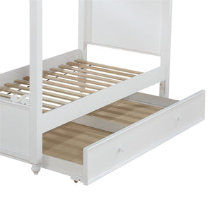 41" X 75" X 11" White Wood Trundle (Twin)