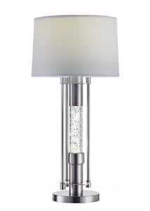 15" X 15" X 32" Brushed Nickel Metal Glass LED Shade Table Lamp