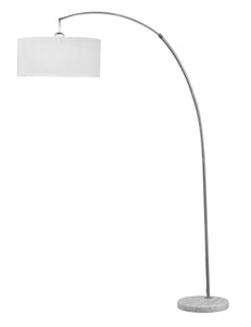 78" Brushed Nickel Marble Metal Shade Floor Lamp