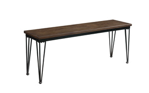 13" X 48" X 18" Walnut Black Metal Wood Bench