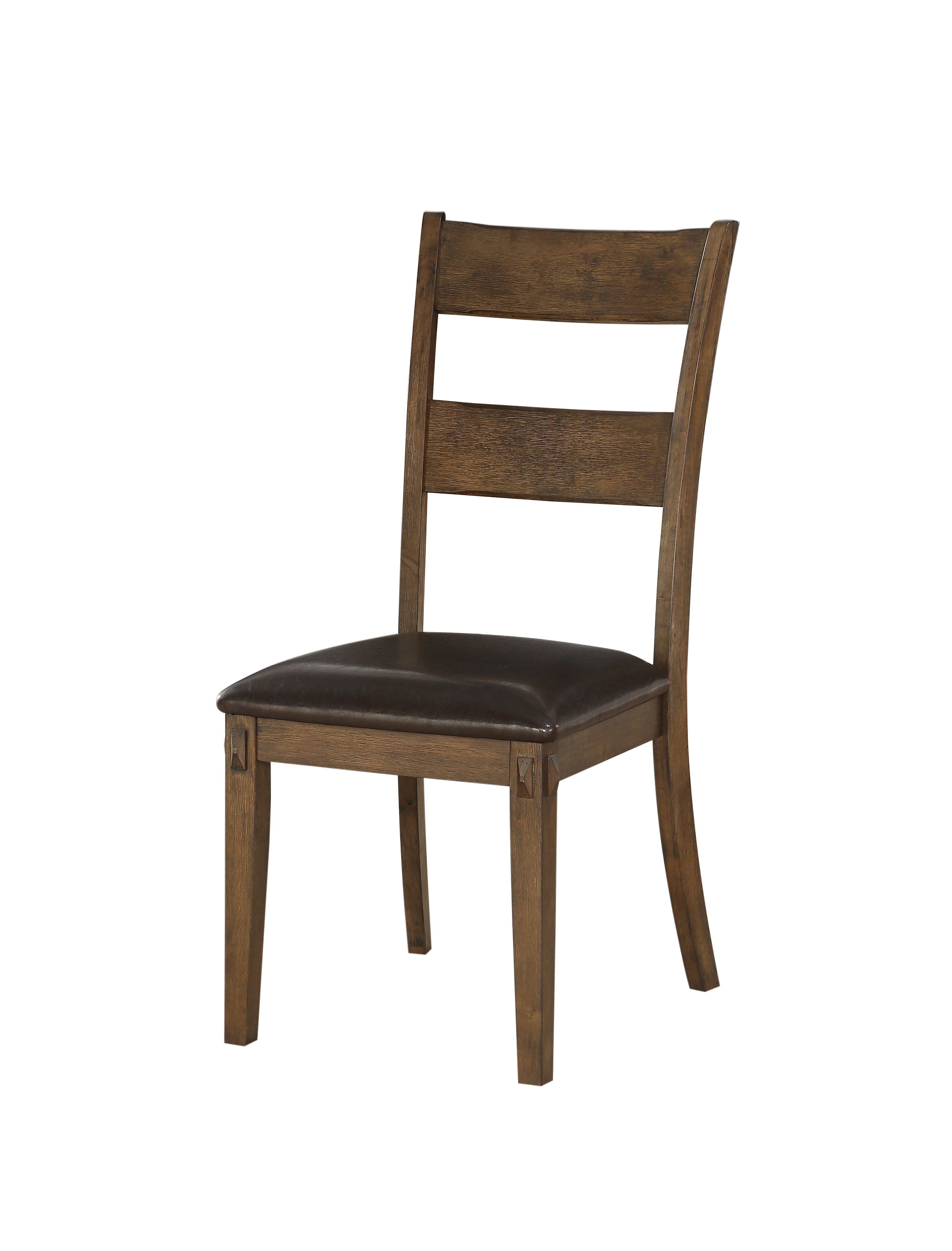 19" X 21" X 39" PU Dark Oak Wood Upholstered (Seat) Side Chair