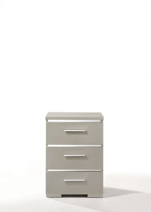 15" X 18" X 25" Silver Wood Veneer (Paper) Nightstand