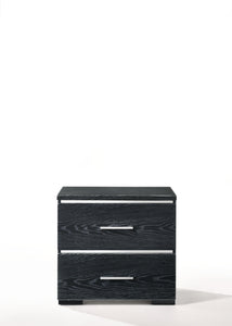 15" X 22" X 23" Black (High Gloss) Wood Veneer (Paper) Nightstand