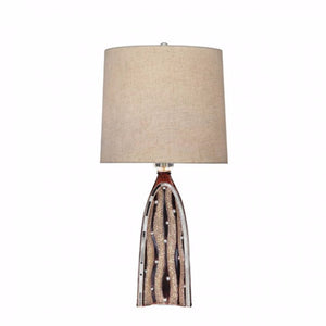 Contemporary Style Table Lamp,Brown & Beige