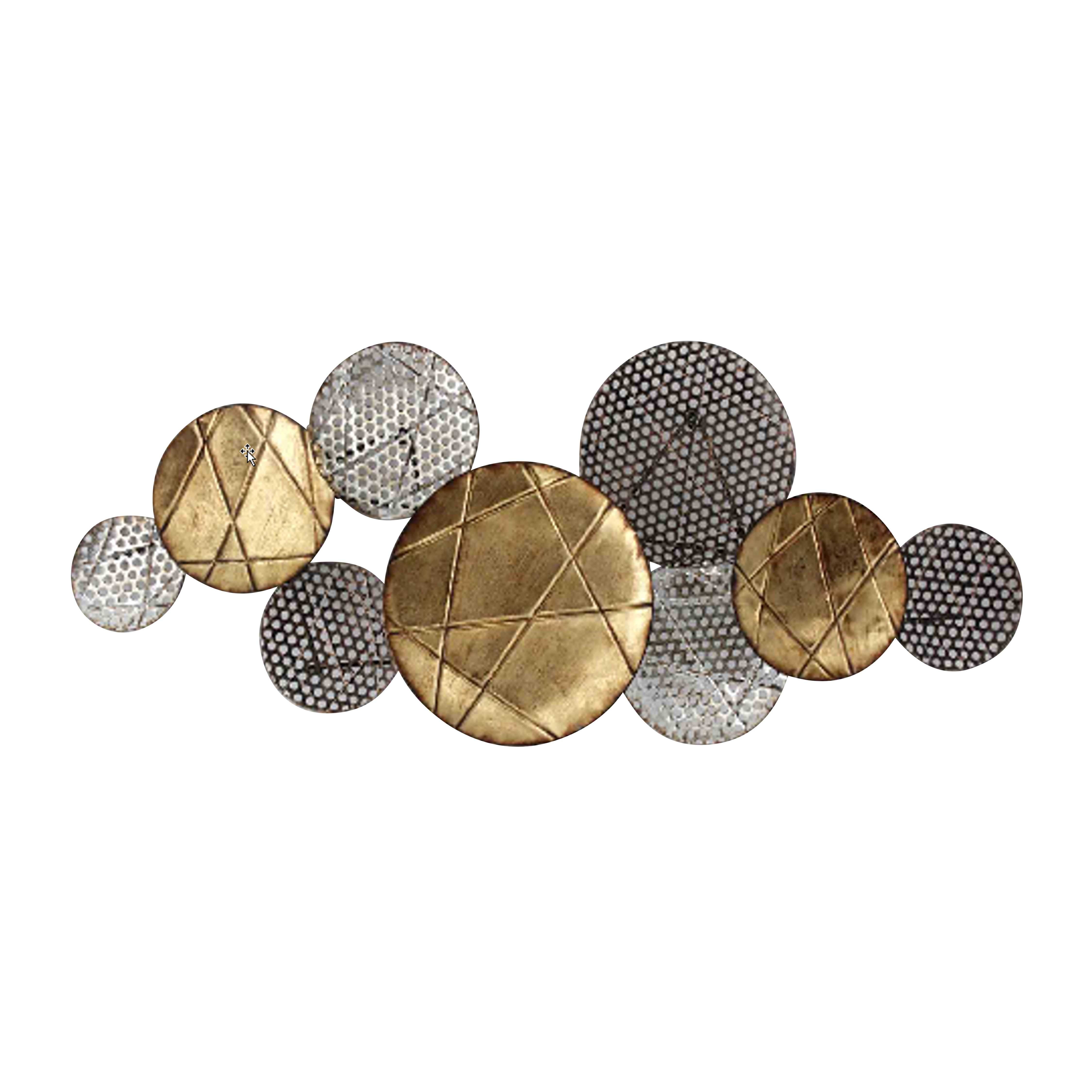 Metal Constructed Wall Decor, Gold and Silver