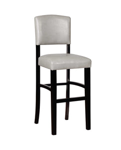 Faux Leather Upholstered Wooden Bar Stool, Black and White