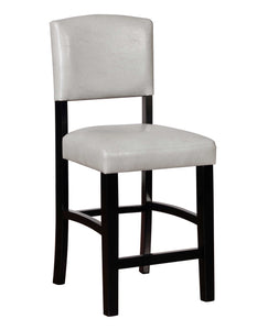 Faux Leather Upholstered Wooden Counter Stool, Black and White