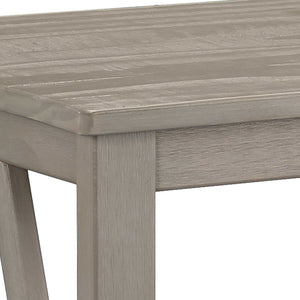 Wooden End Table with Bottom Shelf and Inverted V Design Sides, Gray