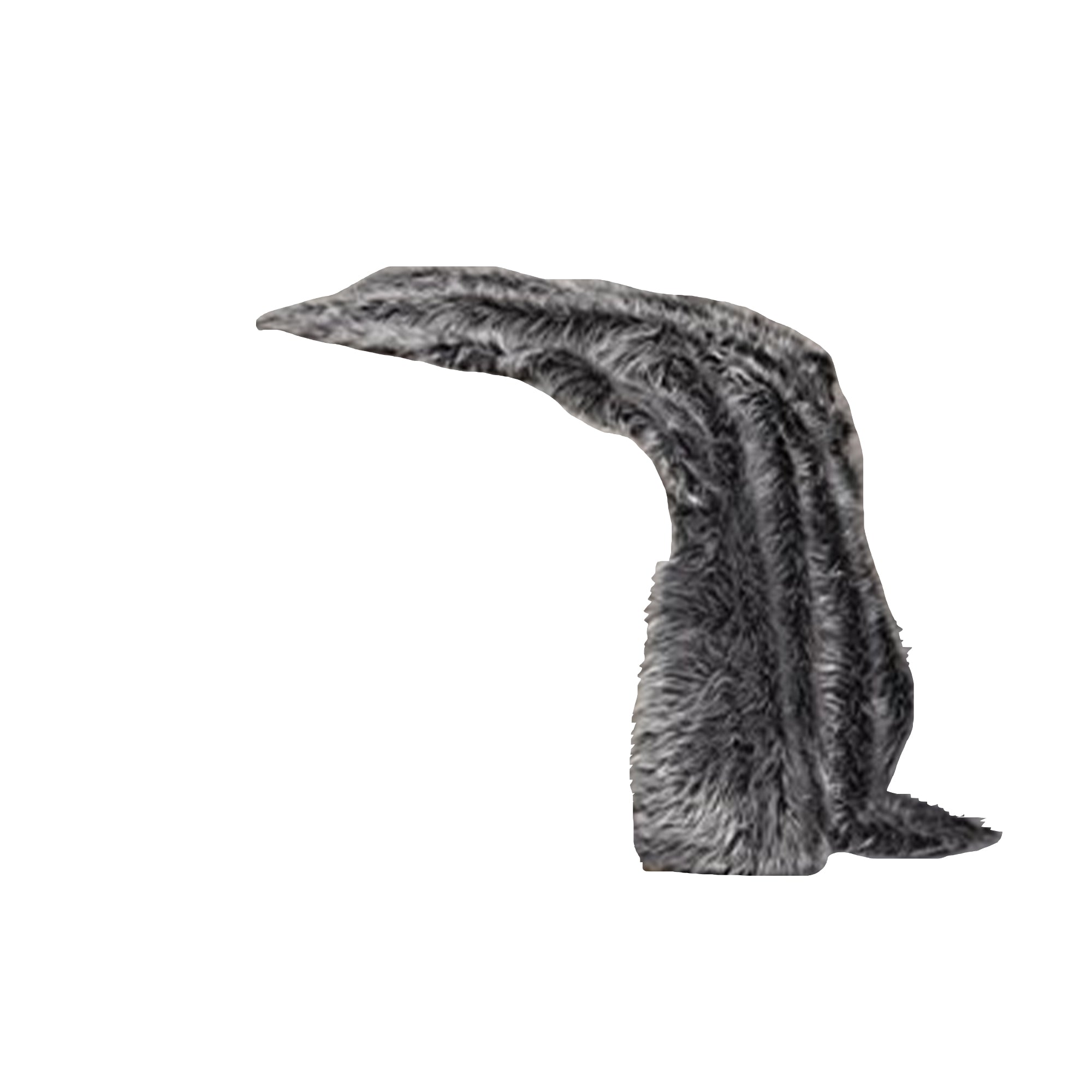 2 Piece Faux Fur Throw Blanket with Plush Velvet Reverse, Gray