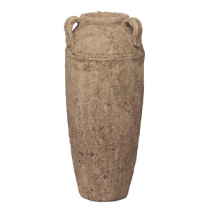 Terracotta Textured Decorative Urn with Tapered Bottom, Medium, Brown