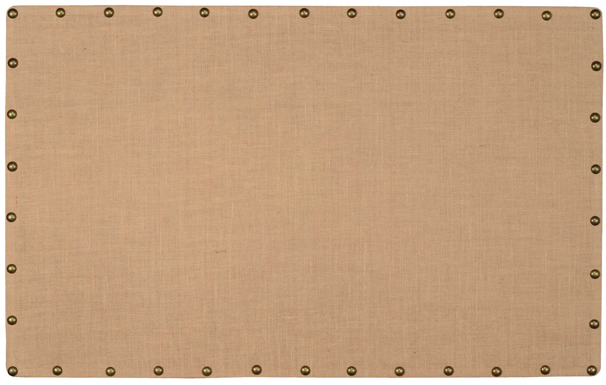 Wooden Corkboard with Nailhead Details, Large, Brown and Bronze