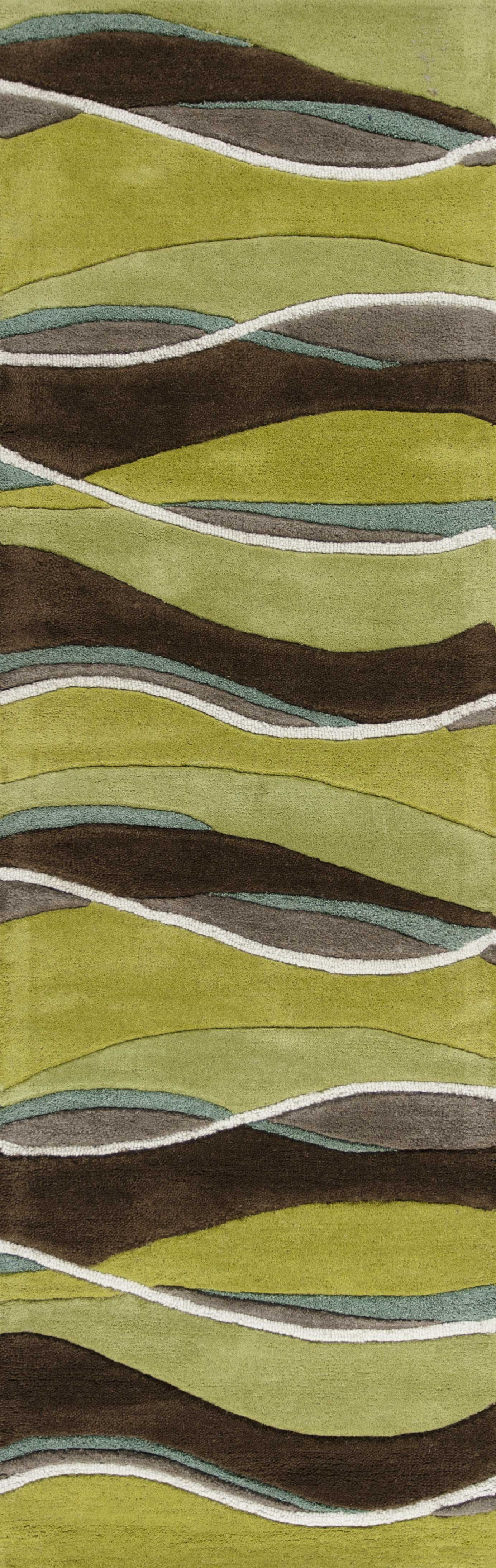 2'3" x 7'6" Runner Wool Lime/Mocha Area Rug