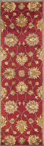 2'3" x 7'6" Runner Wool Red Area Rug