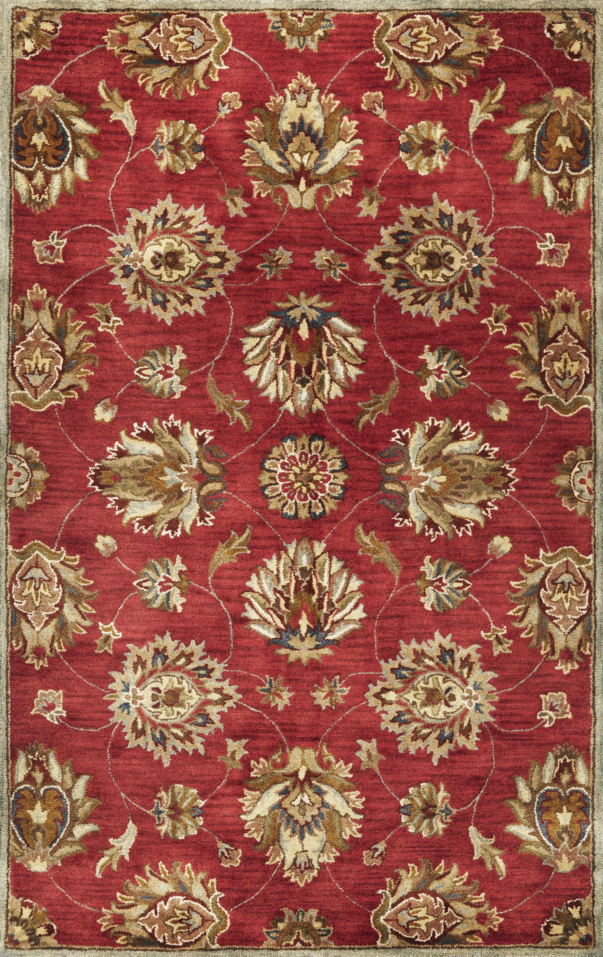 3'3" x 5'3" Wool Red Area Rug