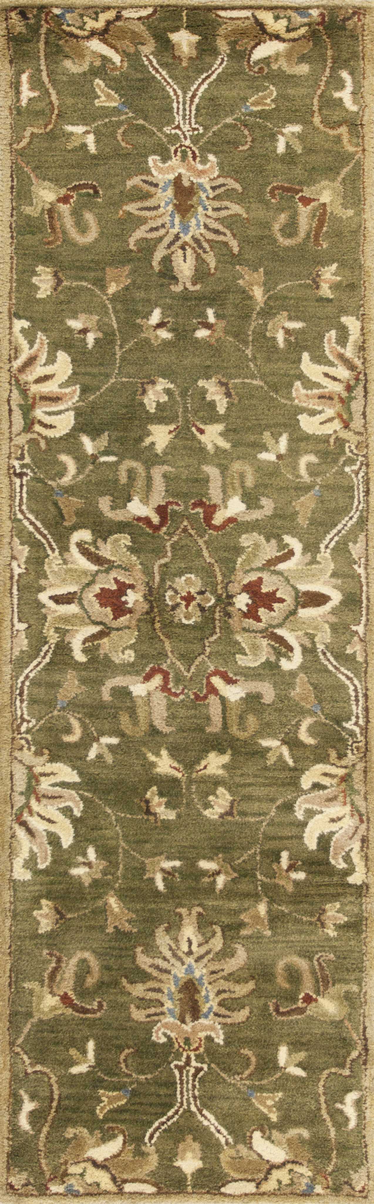 2'3" x 7'6" Runner Wool Emerald Green Area Rug