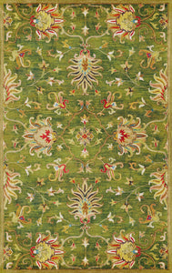 3'3" x 5'3" Wool Emerald Green Area Rug