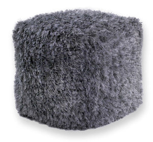 18" x 18" x 18" Polyester Silver Pouf