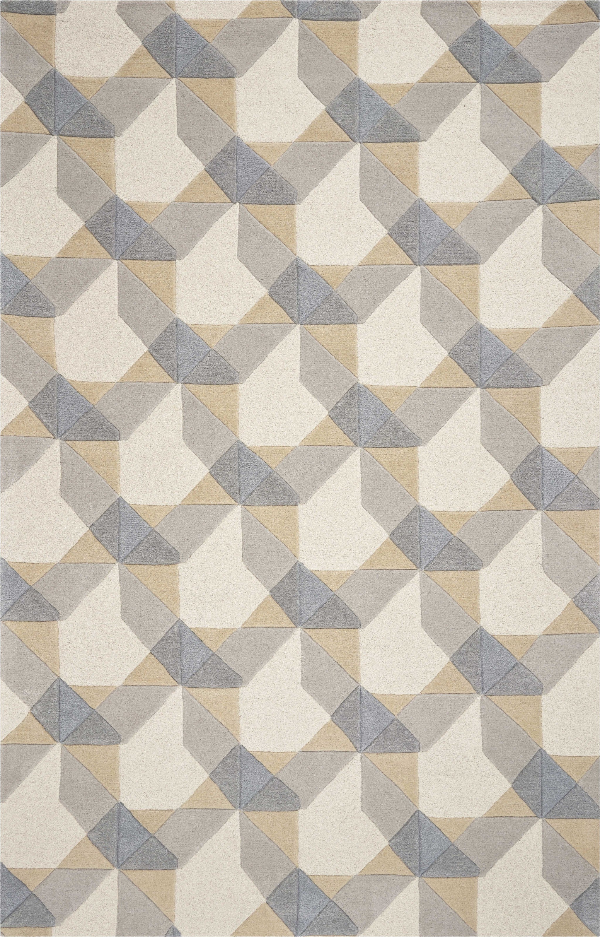 3'3" x 5'3" Wool Ivory/Grey Area Rug