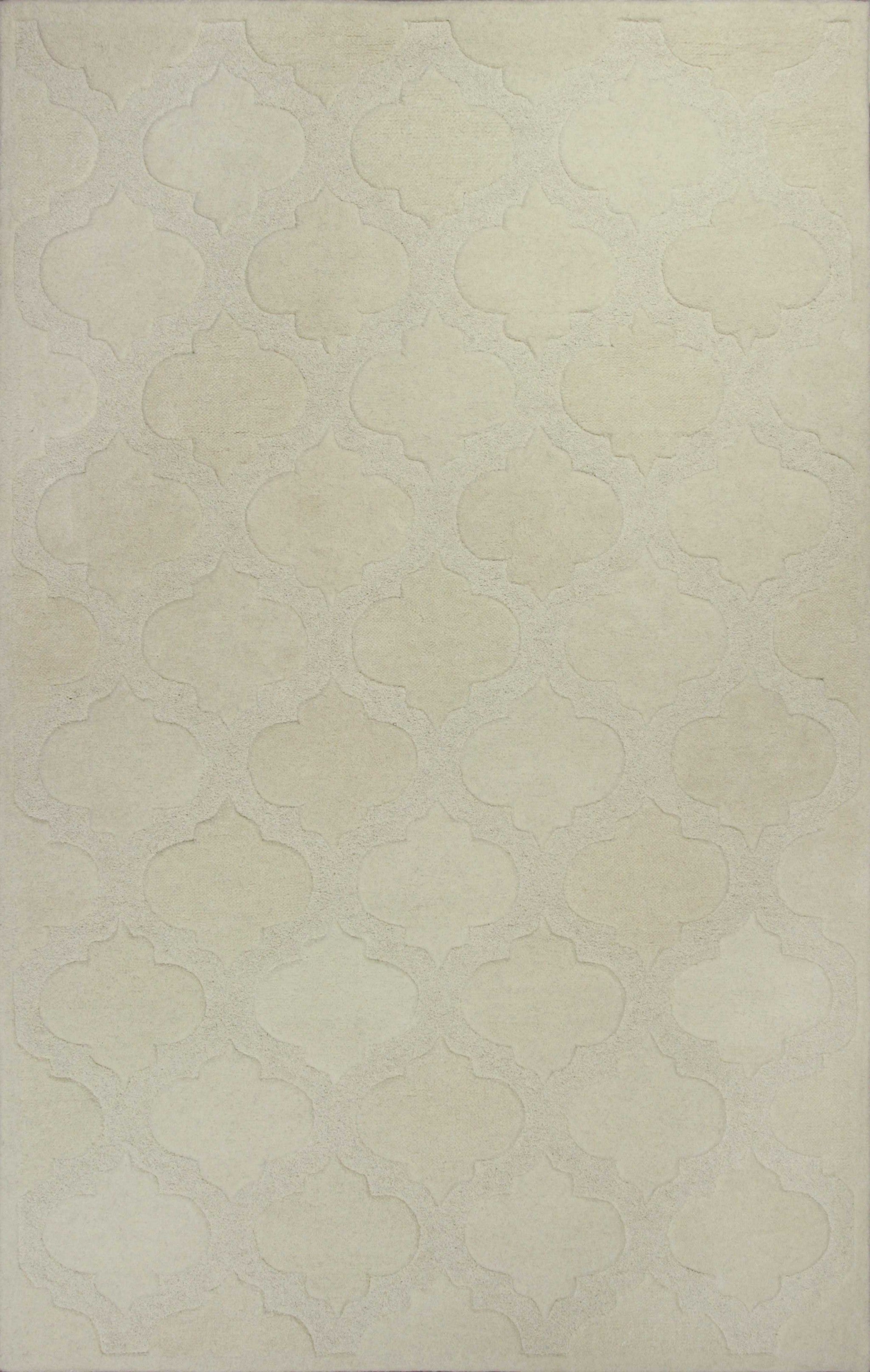 3'3" x 5'3" Wool Ivory Area Rug