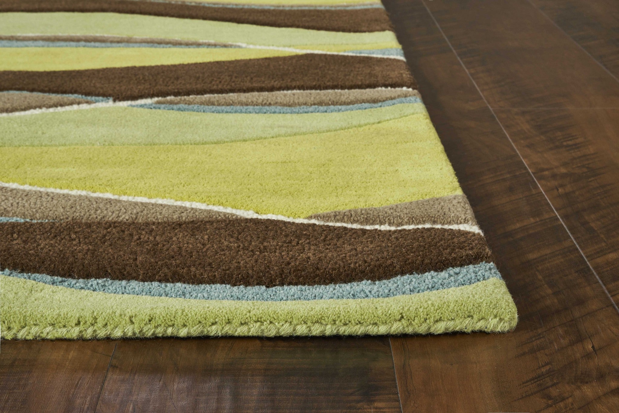 3'3" x 5'3" Wool Lime/Mocha Area Rug