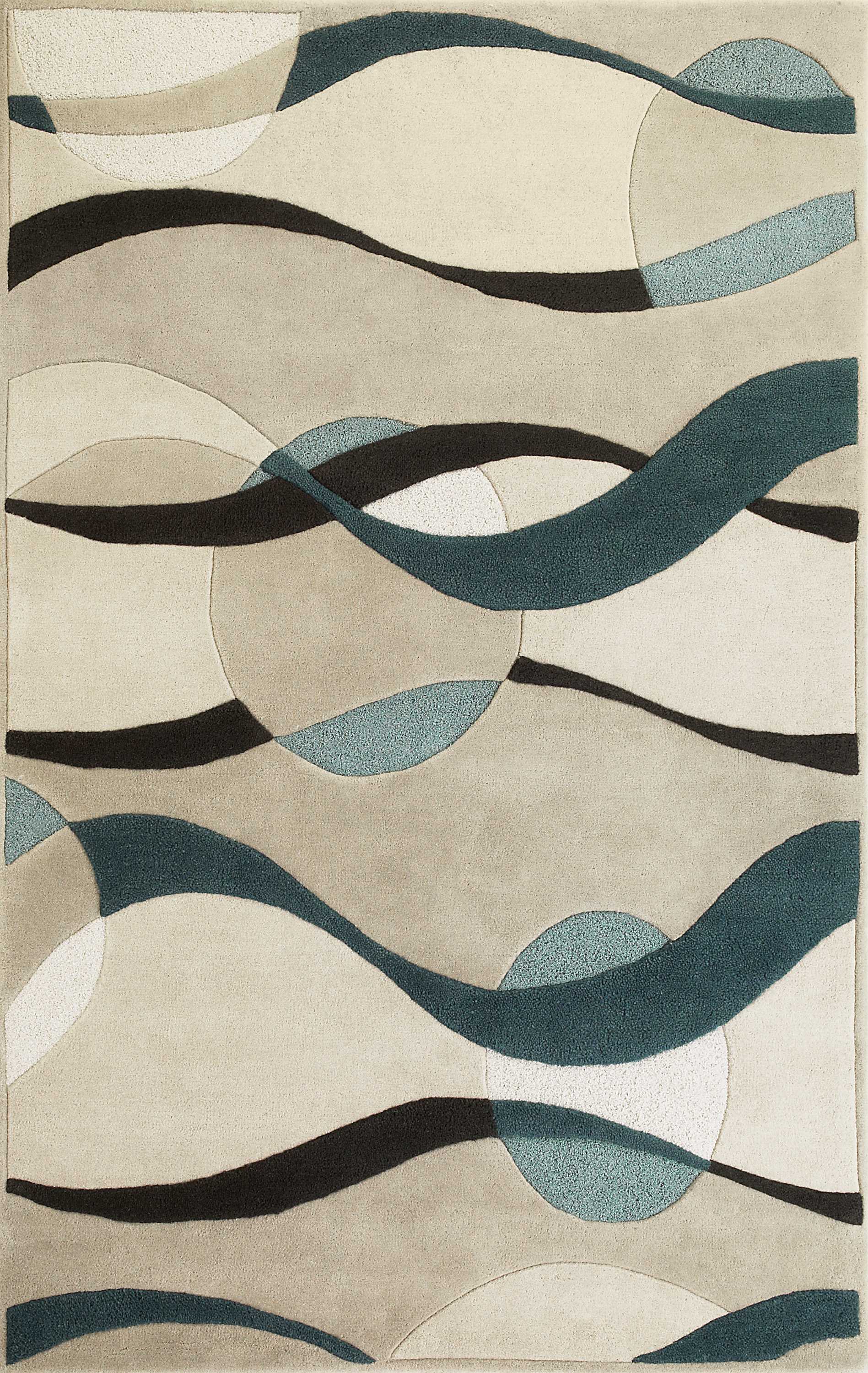 3'3" x 5'3" Wool Ivory/Blue Area Rug