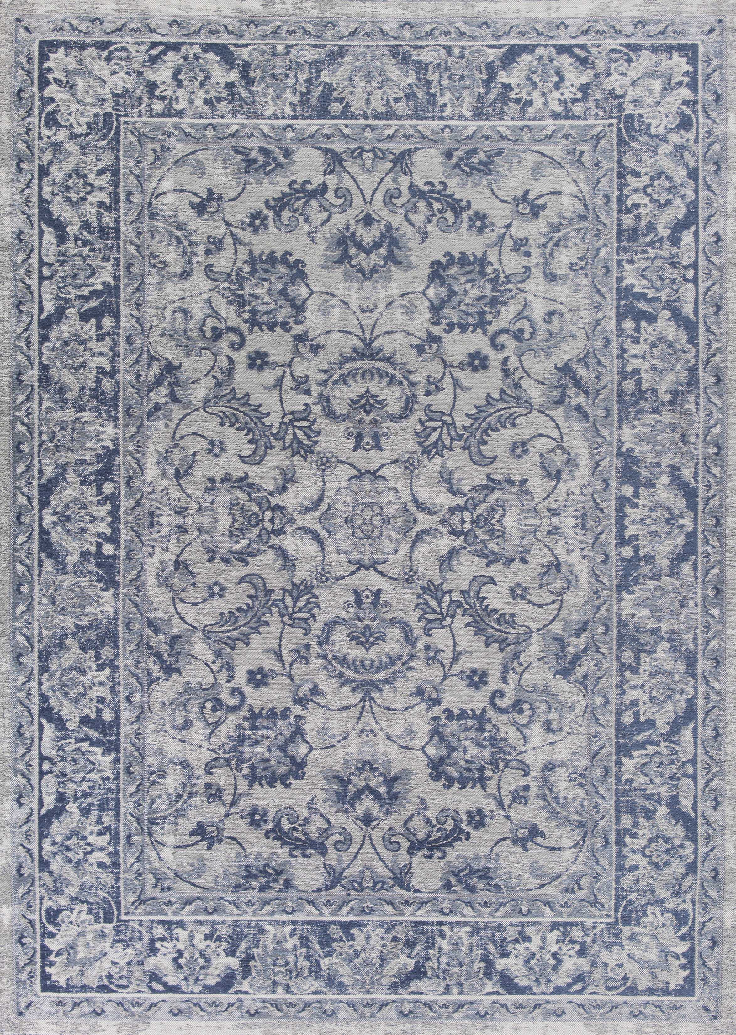 5' x 7'" Polyester Slate Blue Area Rug