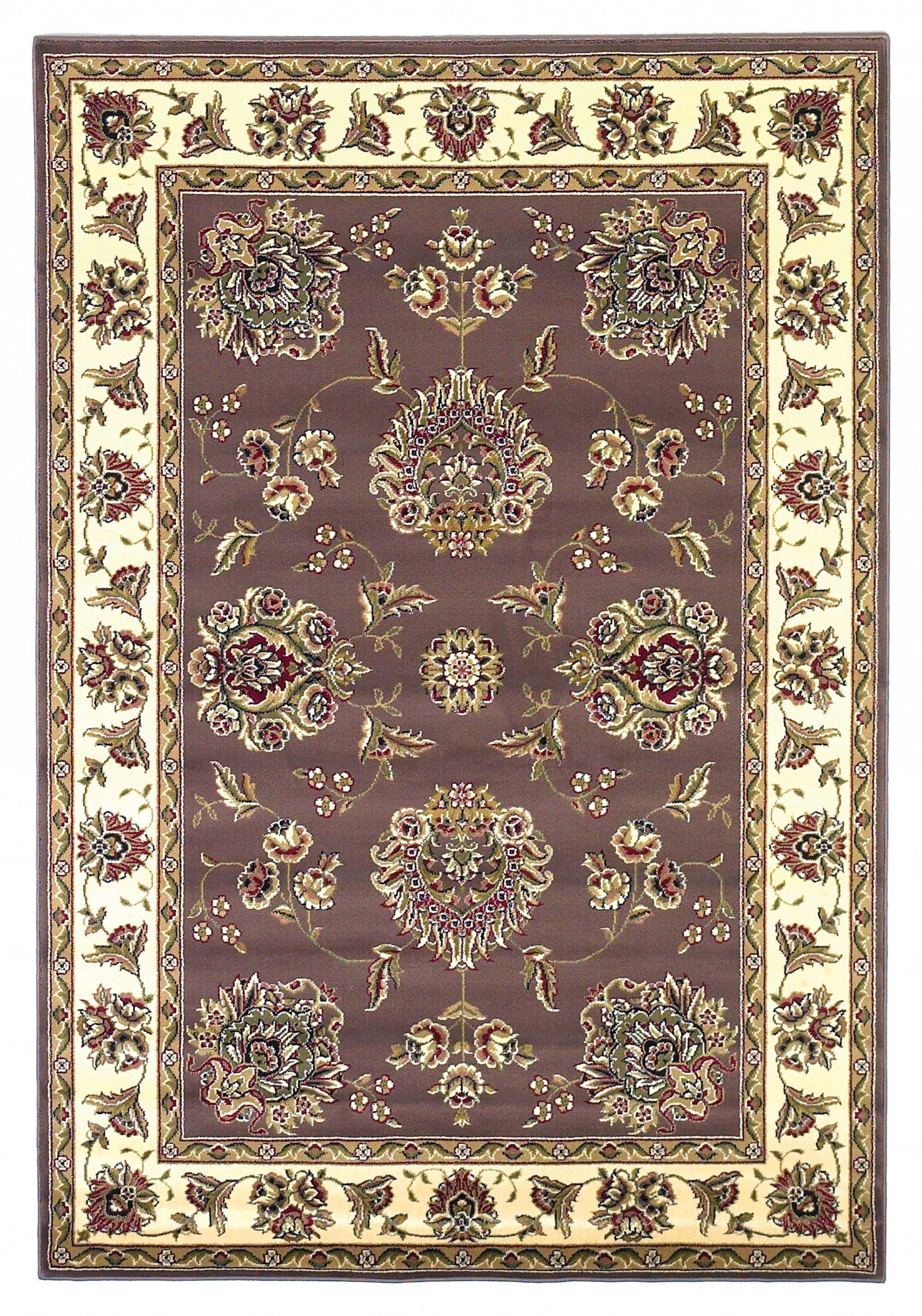 5'3" x 7'7" Polypropylene Plum/Ivory Area Rug