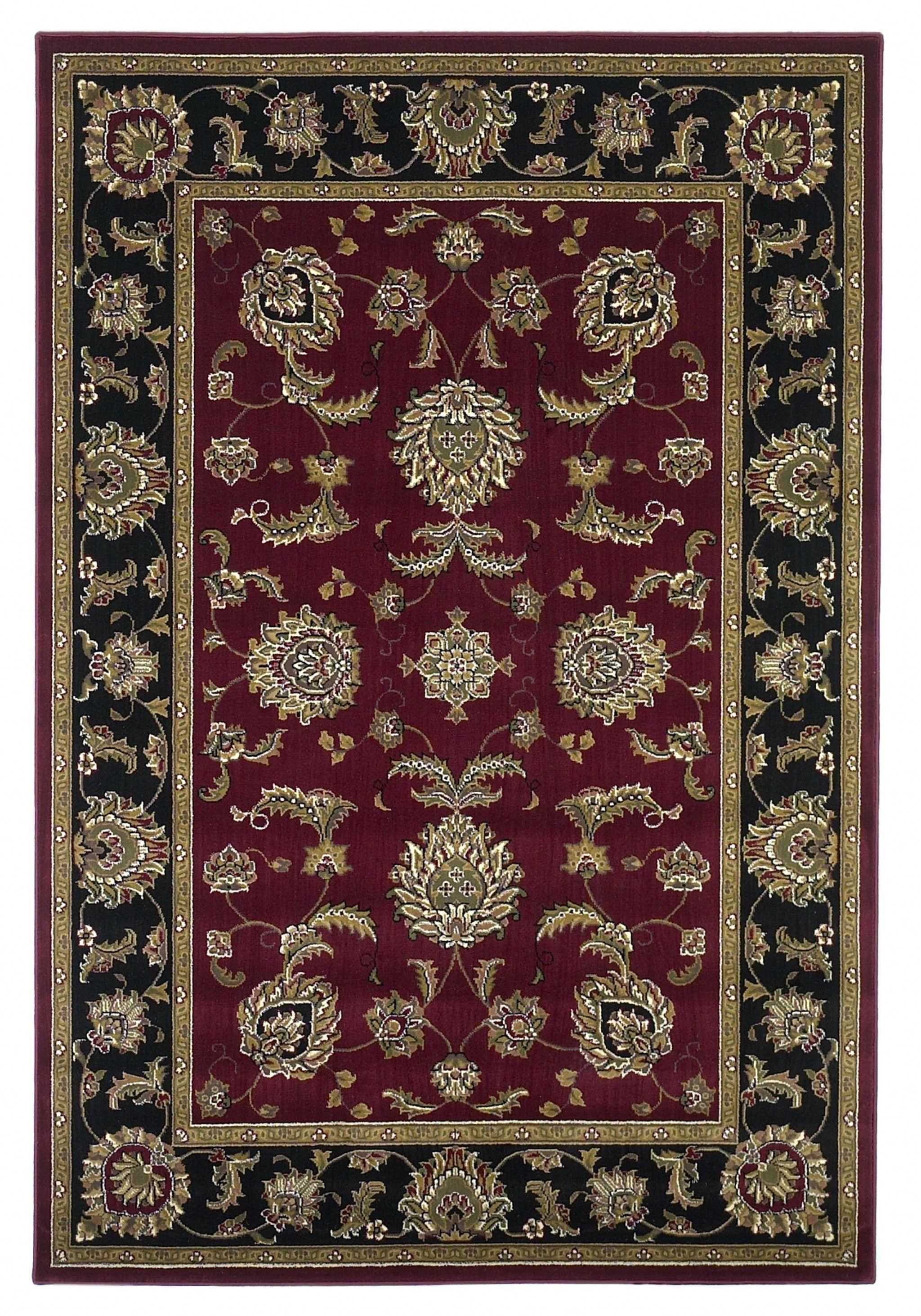 5'3" x 7'7" Polypropylene Red/Black Area Rug