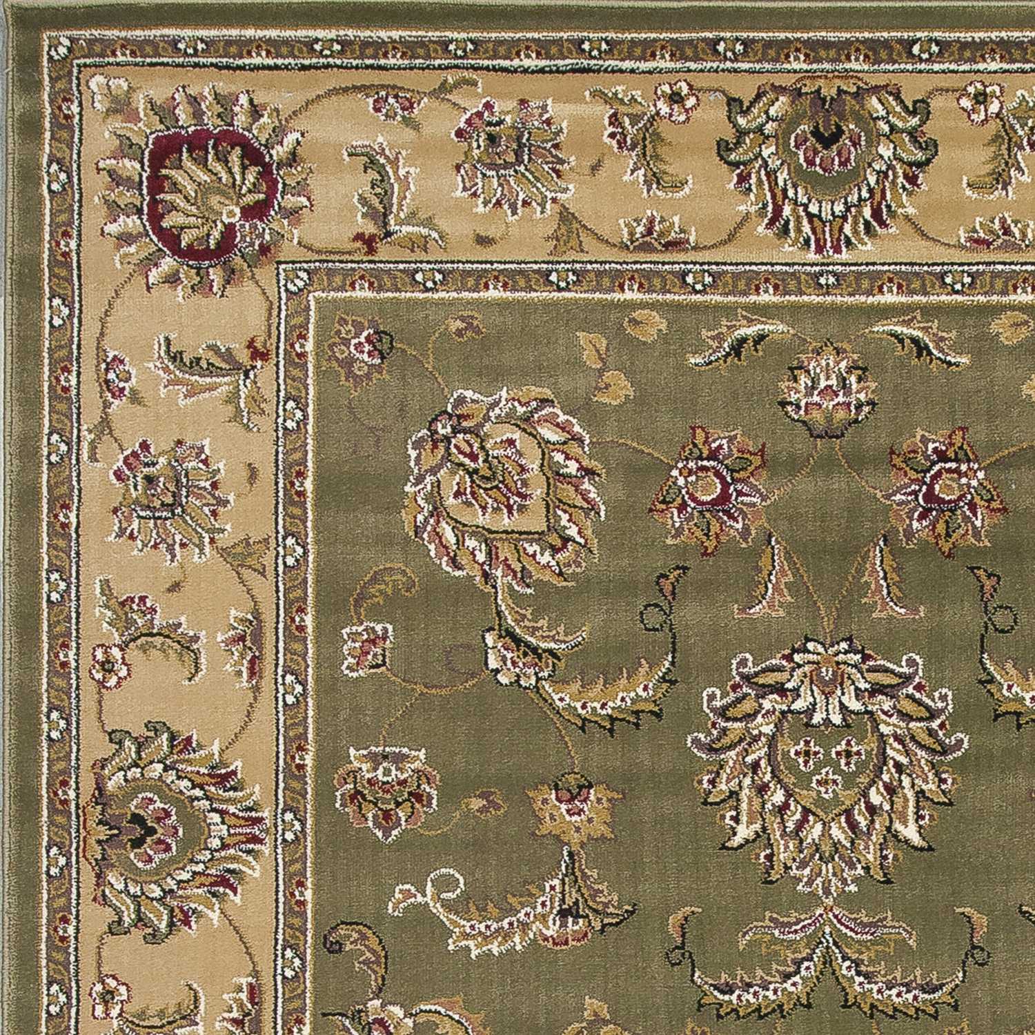 5'3" x 7'7" Polypropylene Sage/Beige Area Rug