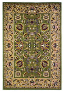 5'3" x 7'7" Polypropylene Green/Taupe Area Rug