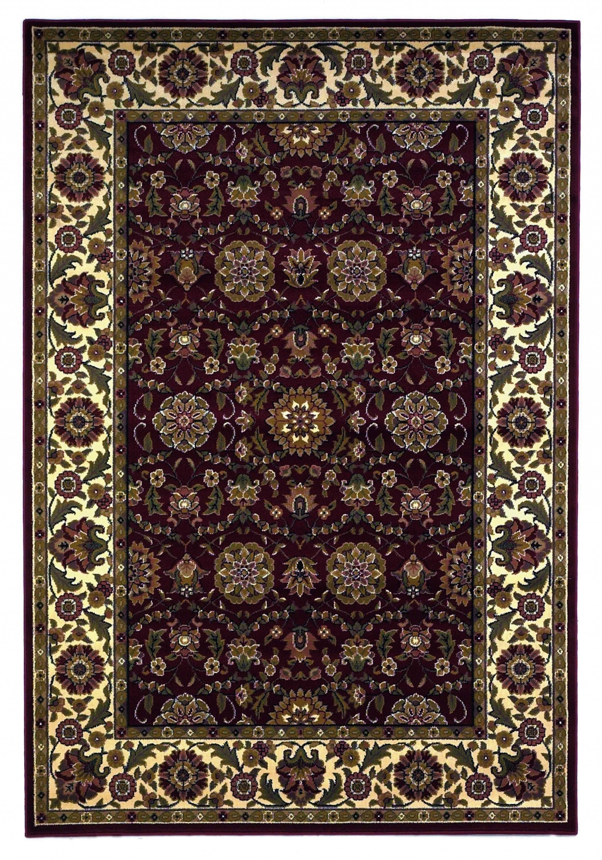 5'3" x 7'7" Polypropylene Red/Ivory Area Rug