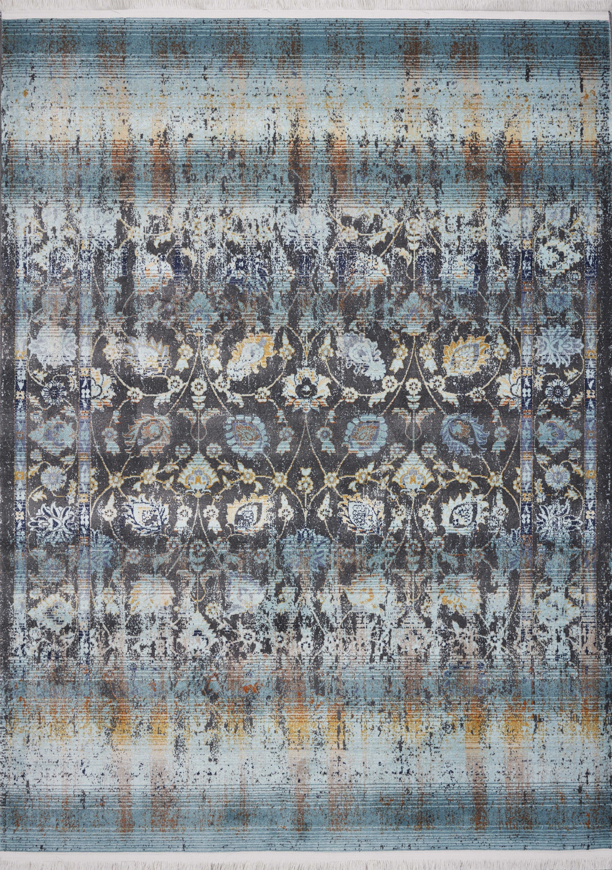 5'3" x 7'10" Polypropylene Turquoise Area Rug