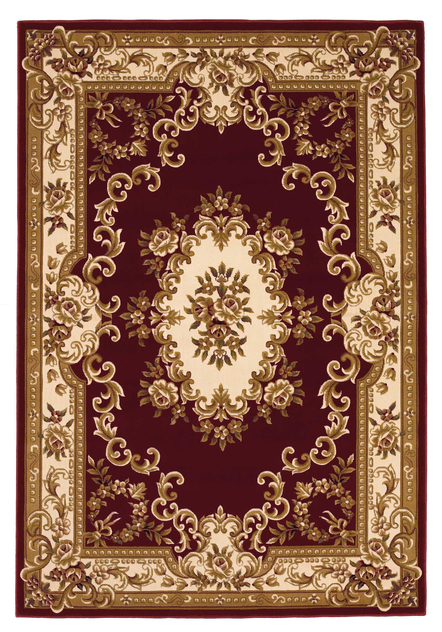 5'3" x 7'7" Polypropylene Red/Ivory Area Rug