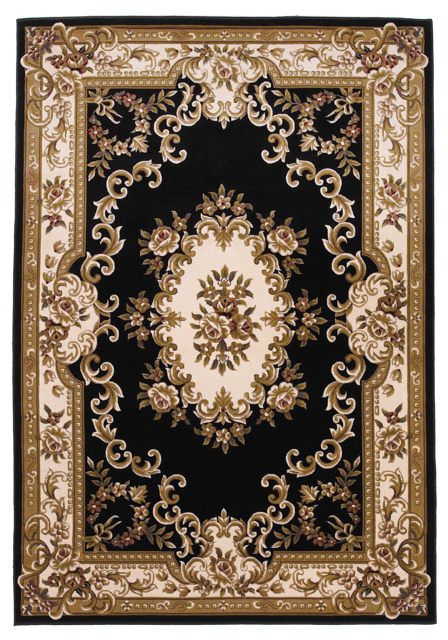 5'3" x 7'7" Polypropylene Black/Ivory Area Rug