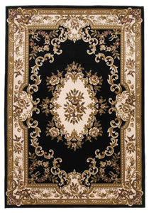 5'3" x 7'7" Polypropylene Black/Ivory Area Rug