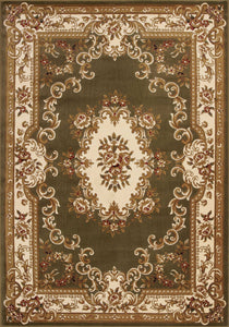 5'3" x 7'7" Polypropylene Green/Ivory Area Rug