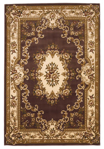 5'3" x 7'7" Polypropylene Plum/Ivory Area Rug