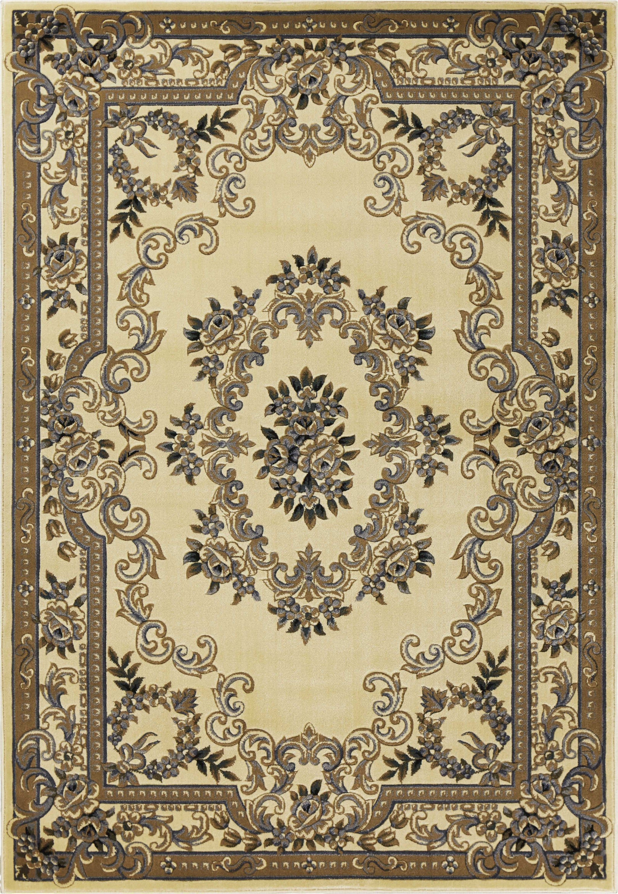 5'3" x 7'7" Polypropylene Ivory/Blue Area Rug