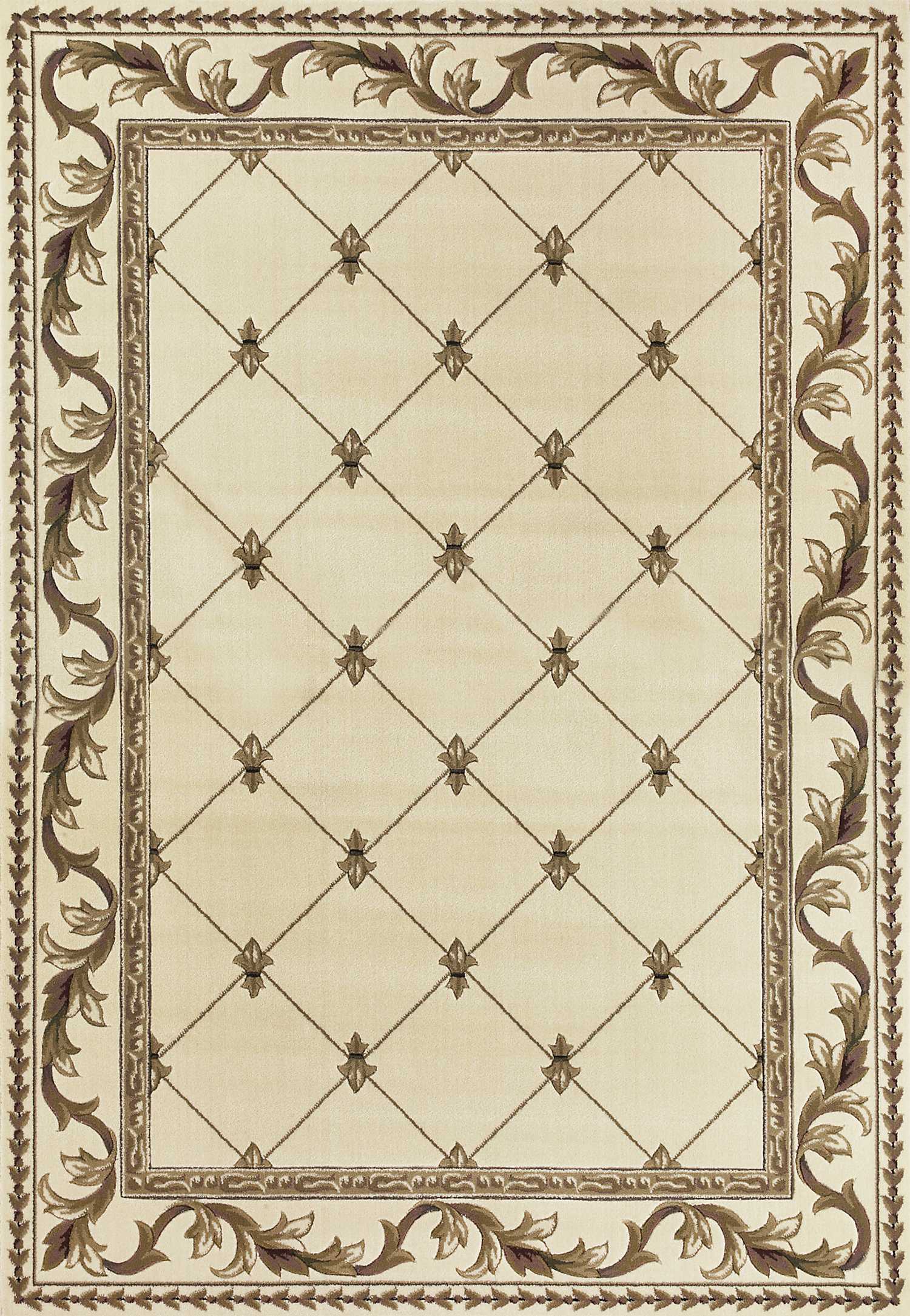 5'3" x 7'7" Polypropylene Ivory Area Rug