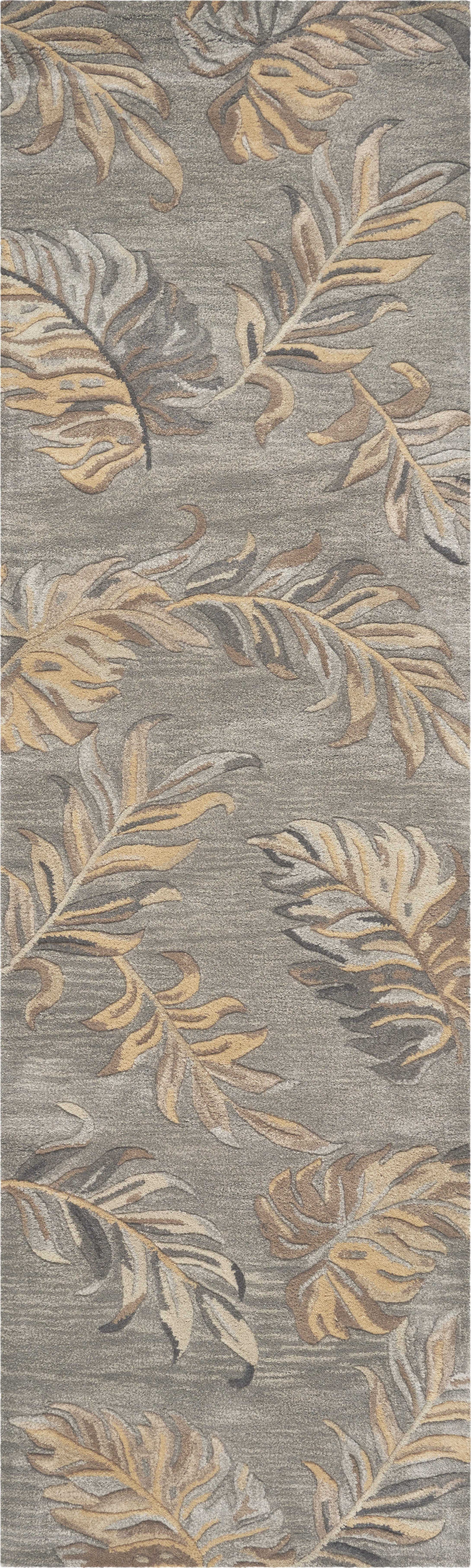 2'3" x 8' Runner Wool Grey Area Rug