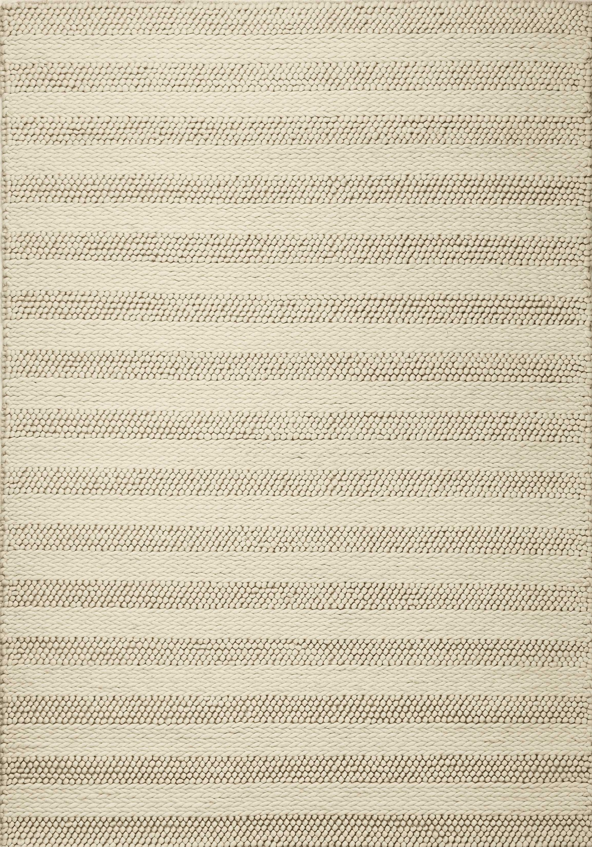 3'3" x 5'3" Wool White Area Rug