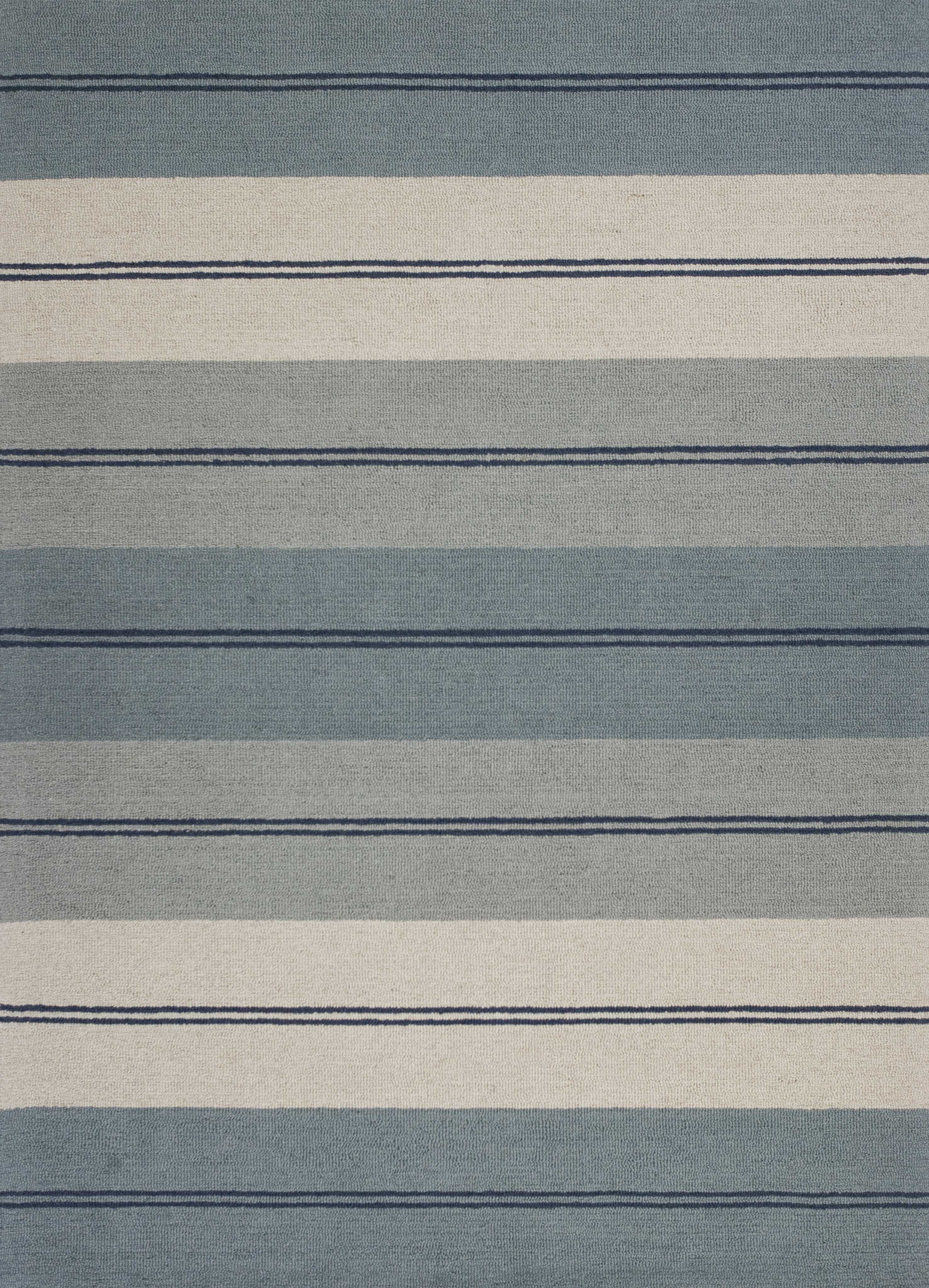 5' x 7' Wool Ivory/Blue Area Rug