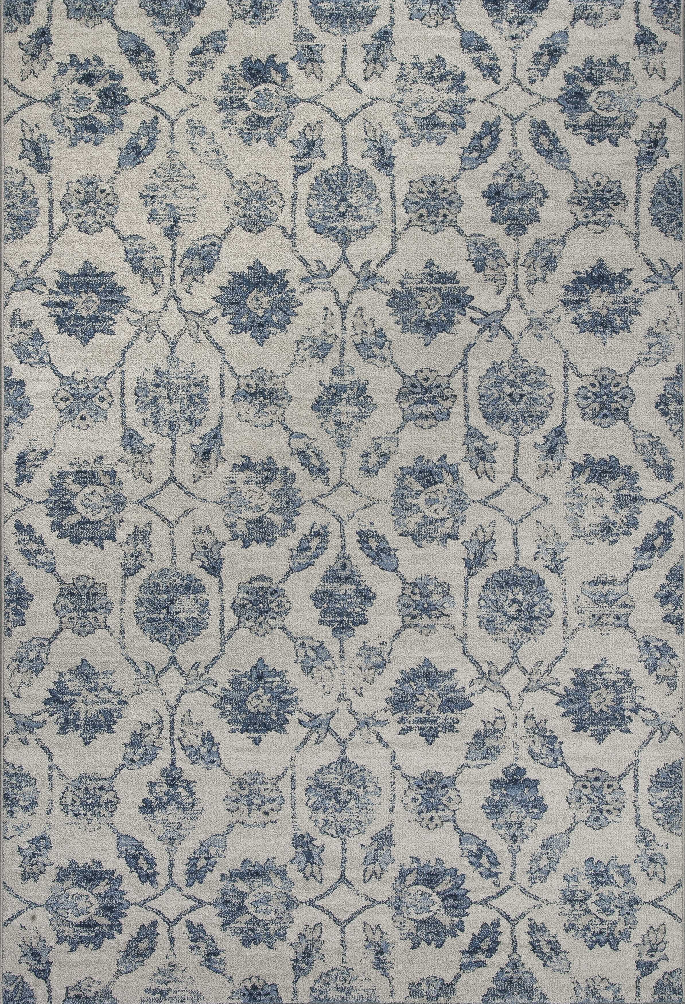 5'3" x 7'7" Polypropylene Ivory/Blue Area Rug