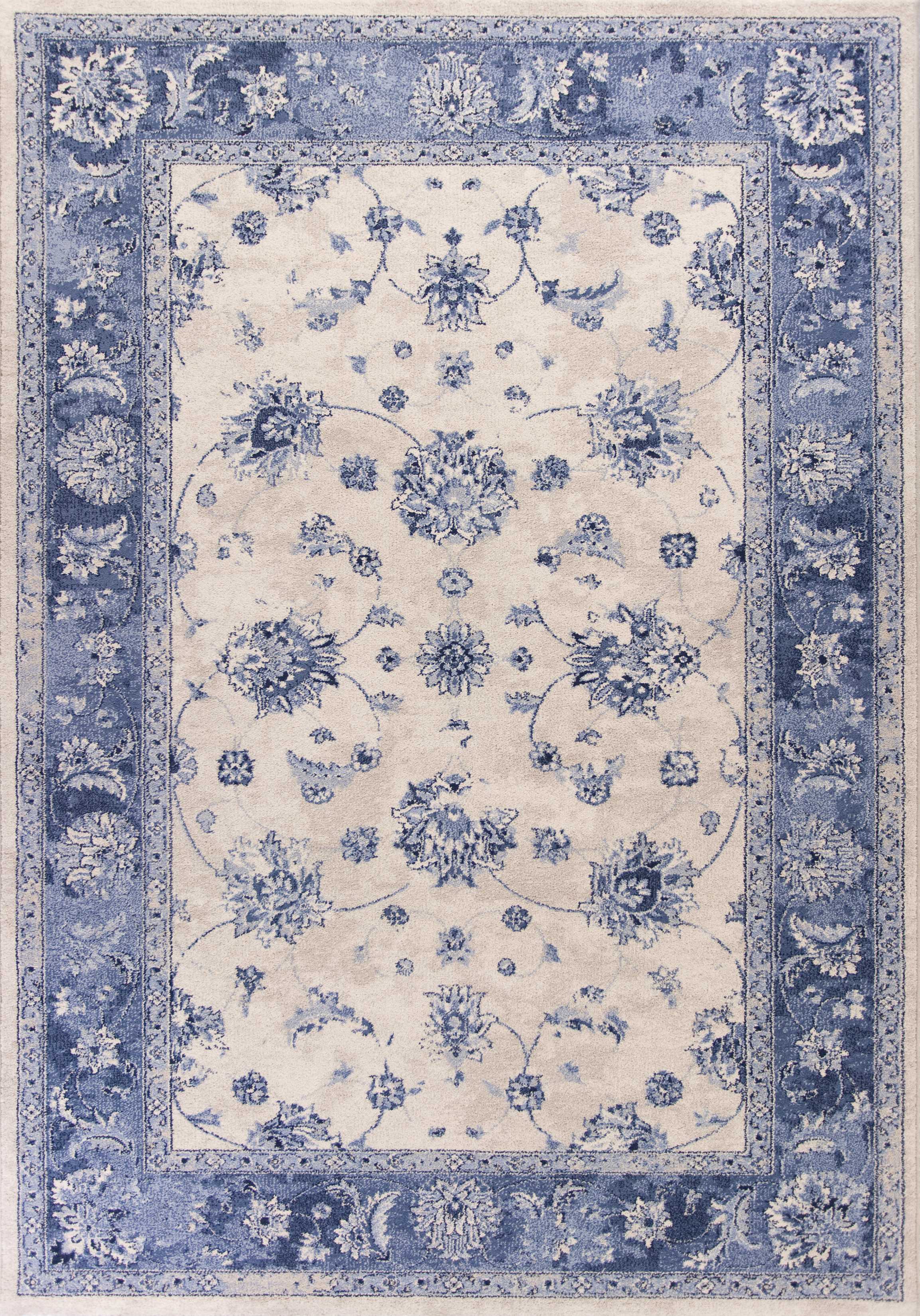 5'3" x 7'7" Polypropylene Grey/Sky Blue Area Rug