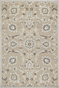 6'7" x 9'6" UV-treated Polypropylene Beige/Grey Area Rug