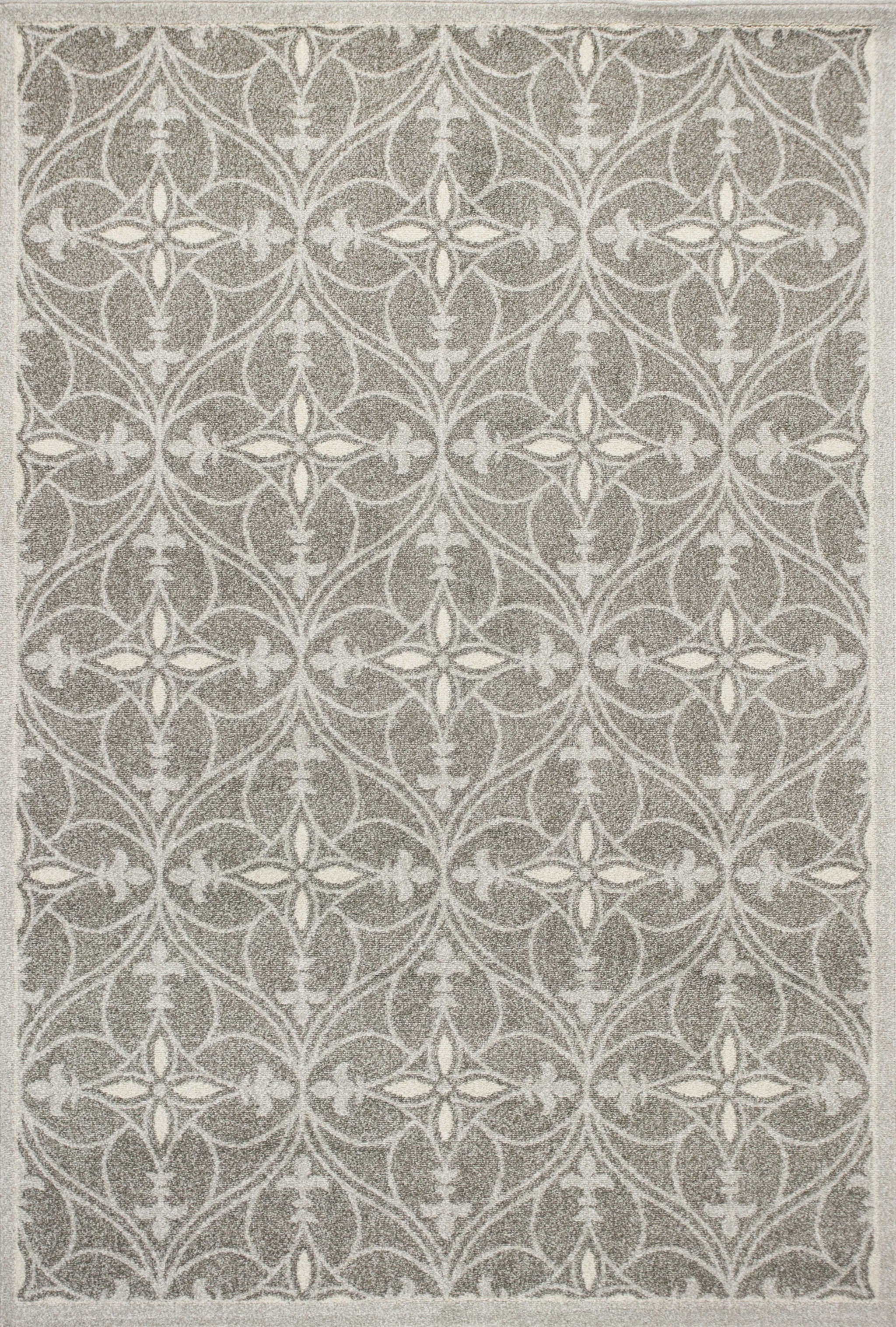 6'7" x 9'6" UV-treated Polypropylene Grey Area Rug