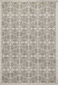 6'7" x 9'6" UV-treated Polypropylene Grey Area Rug