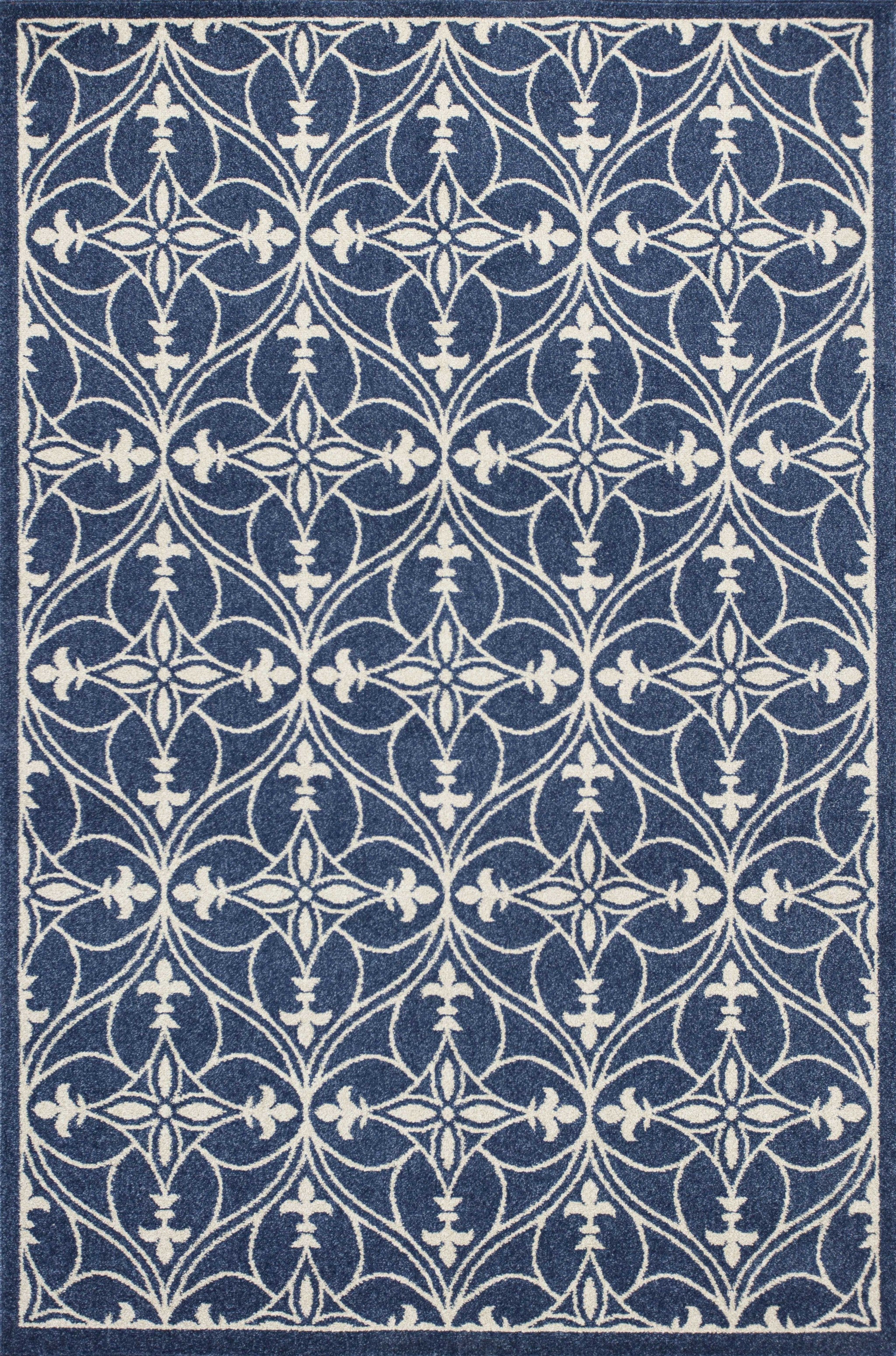 6'7" x 9'6" UV-treated Polypropylene Denim Area Rug